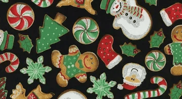 A close up of cookies on black background