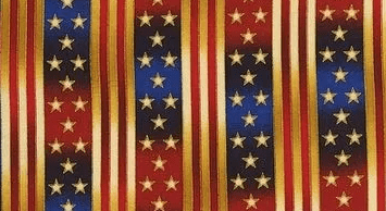 A close up of the stars and stripes on a fabric.